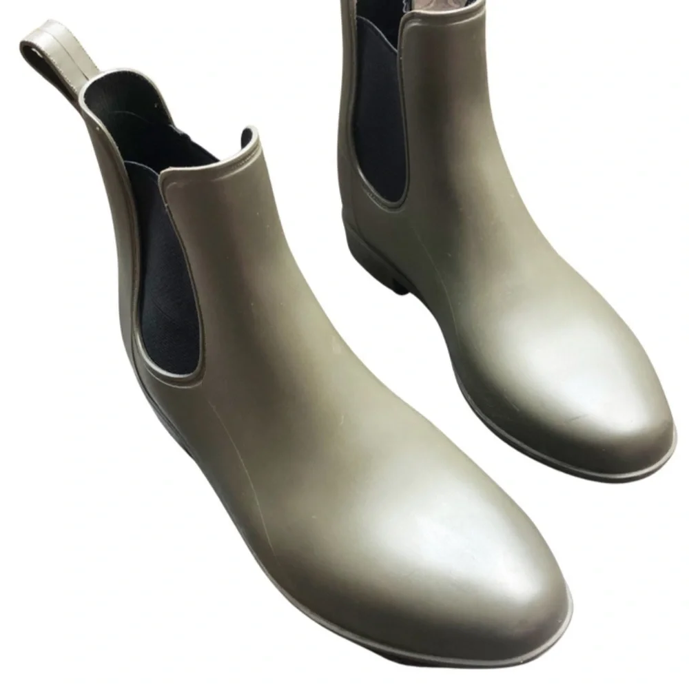 Target Womens Chelsea Ankle Rain Boots Rubber‎ Slip On Waterproof Olive Green